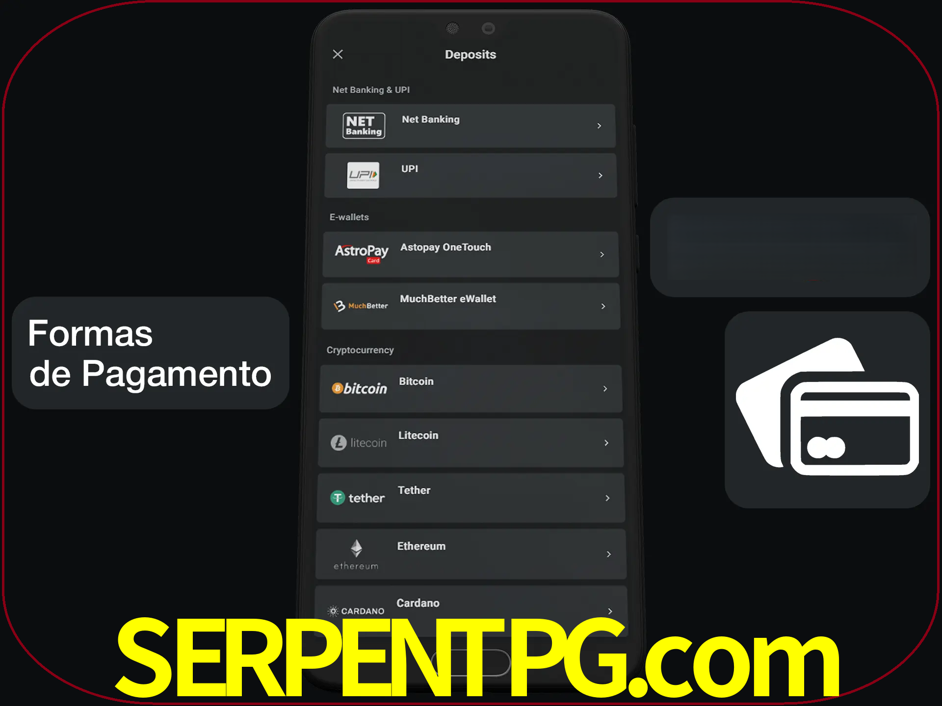 Escolha a forma de pagamento de sua preferência.