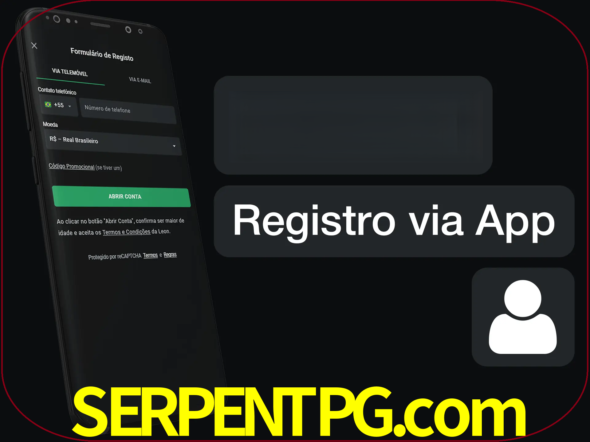 Registre-se com duas etapas usando o aplicativo.