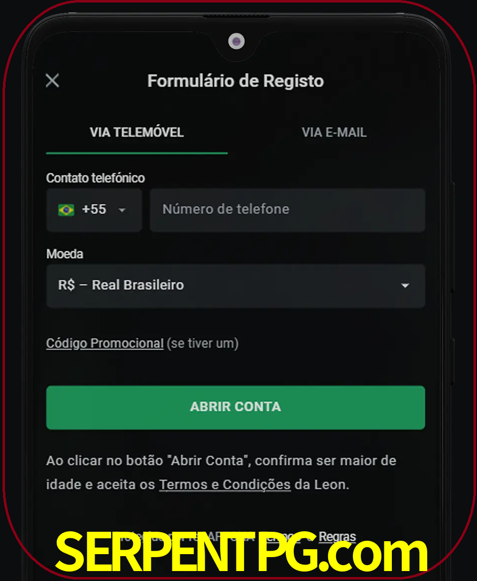 Abra o aplicativo e inicie o processo de registro.