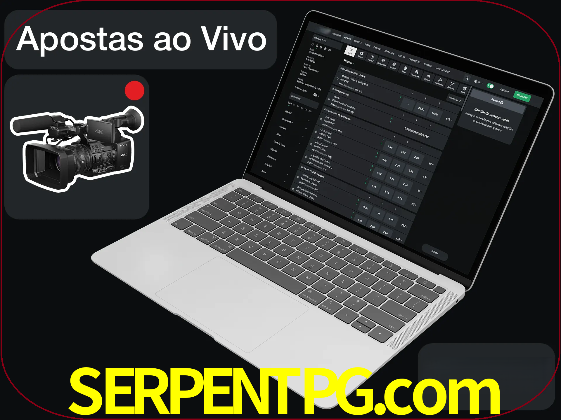 Aposte em formato ao vivo em nosso site.