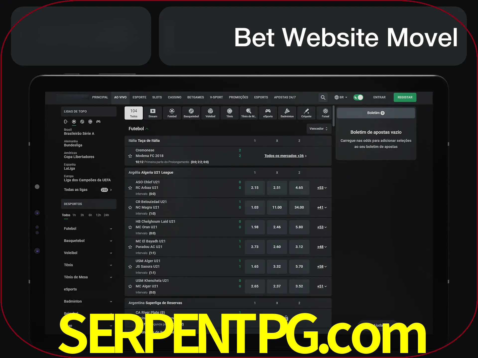 Use nosso website em qualquer dispositivo.